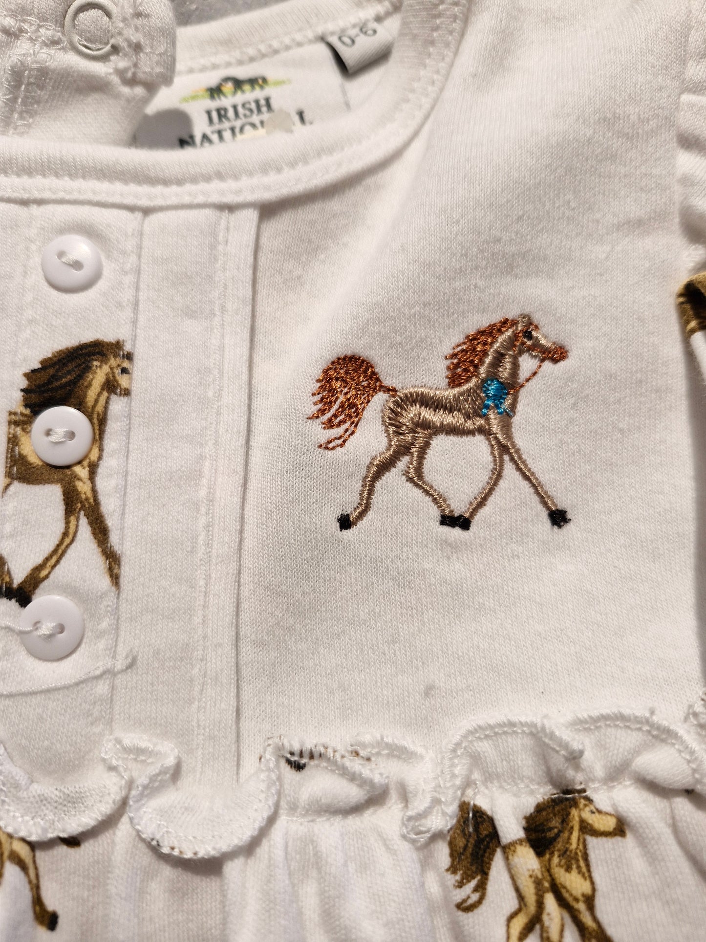 Baby Dress White Horse Design