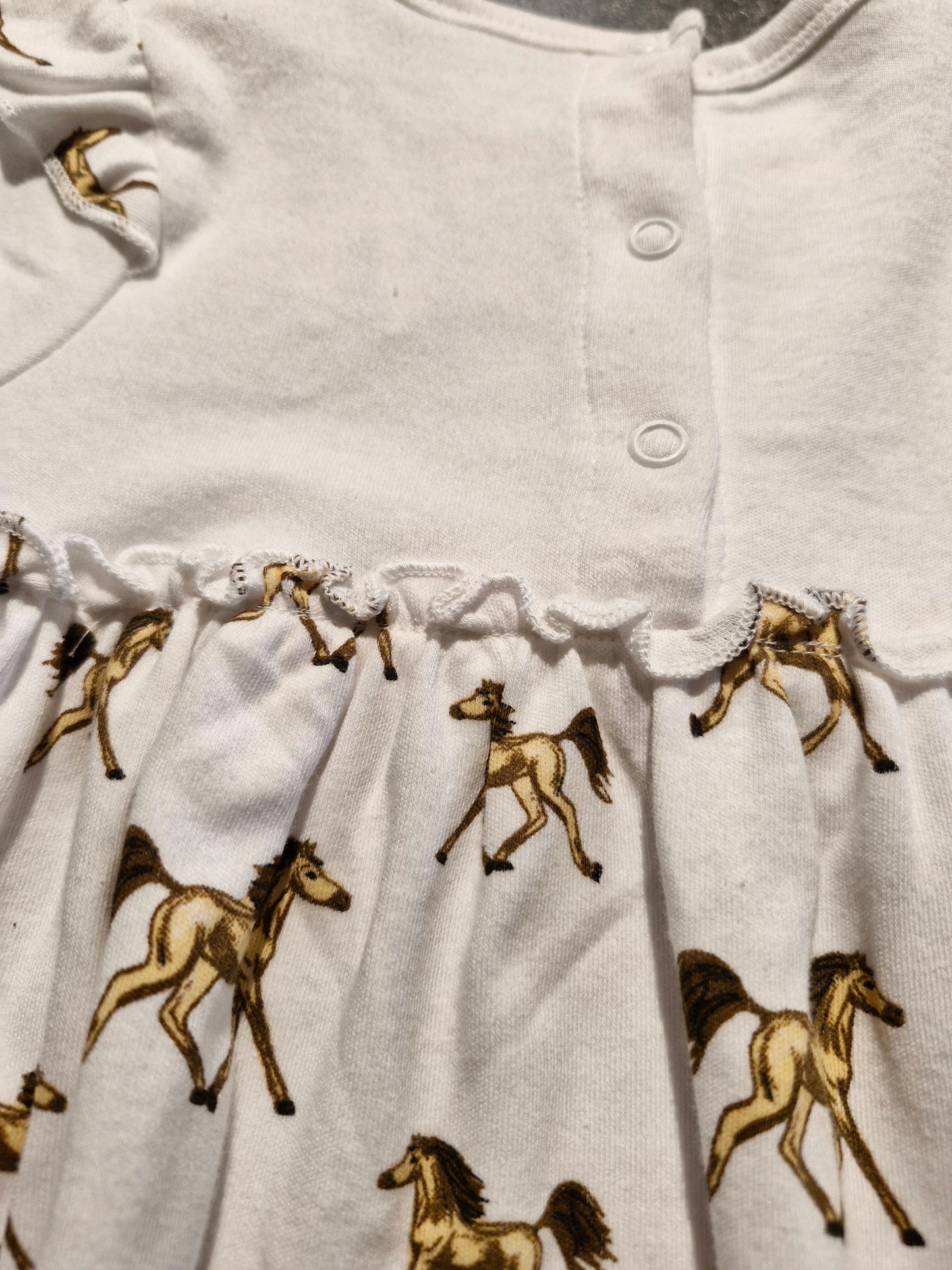 Baby Dress White Horse Design