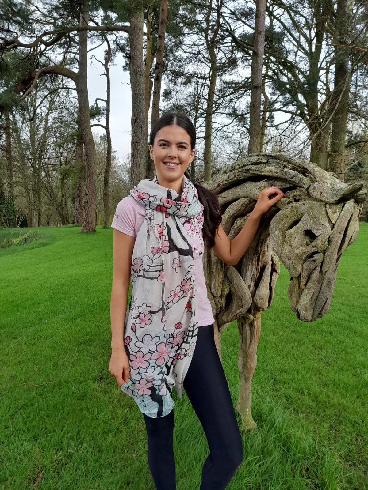 MULTI INS JAPANESE GARDEN FASHION SCARF