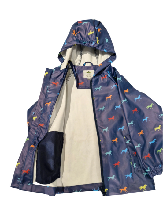 NAVY HORSE KIDS RAIN JACKET