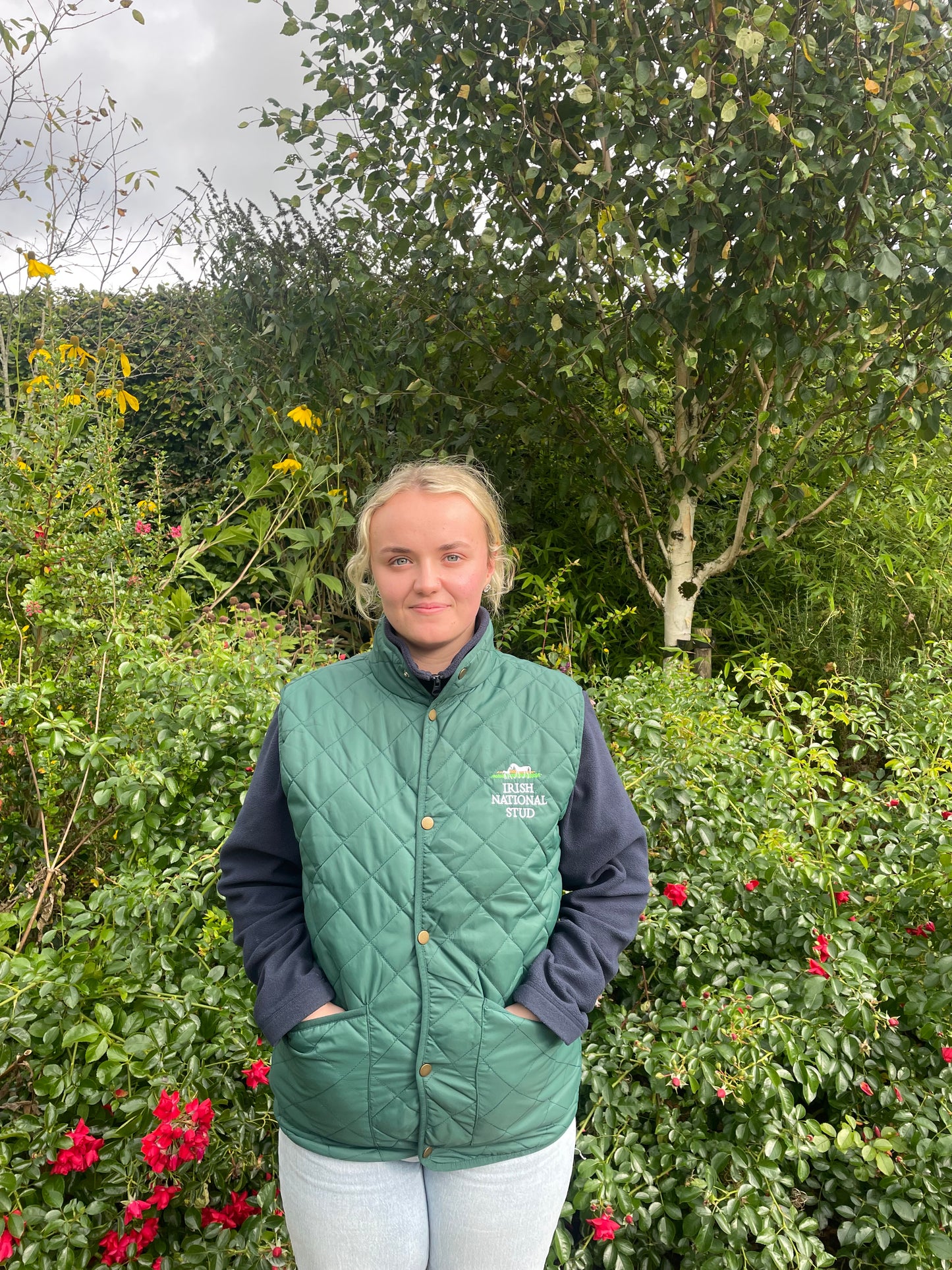 BOTTLE GREEN INS QUILTED SLEEVELESS GILET