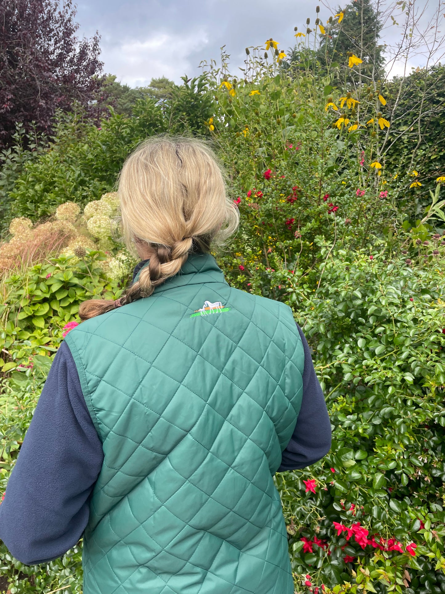 BOTTLE GREEN INS QUILTED SLEEVELESS GILET