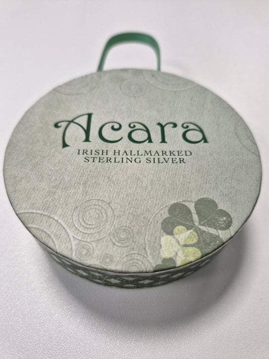 S/S GREEN CRYSTAL CLADDAGH PENDANT