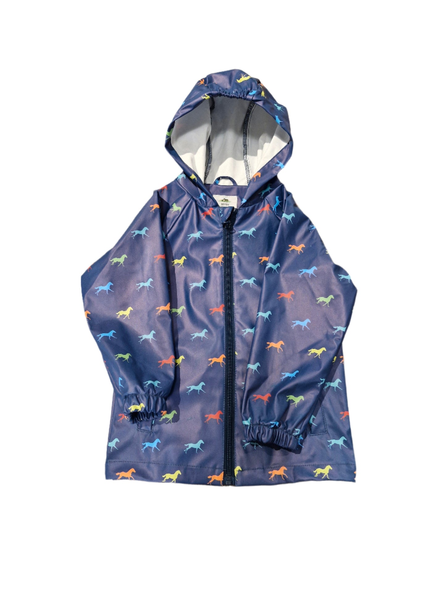 NAVY HORSE KIDS RAIN JACKET