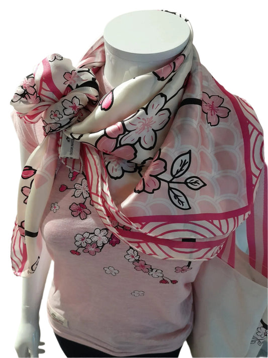 INS JAPANESE GARDEN SILK SCARF