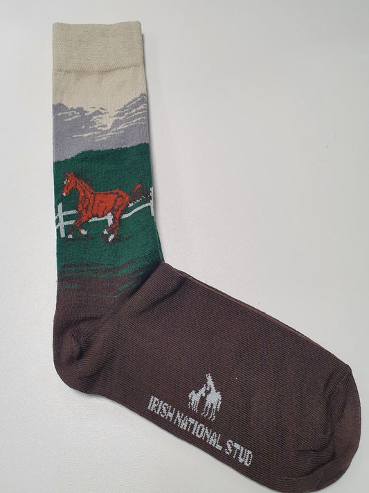 Multi Horse Landscape Socks -OS