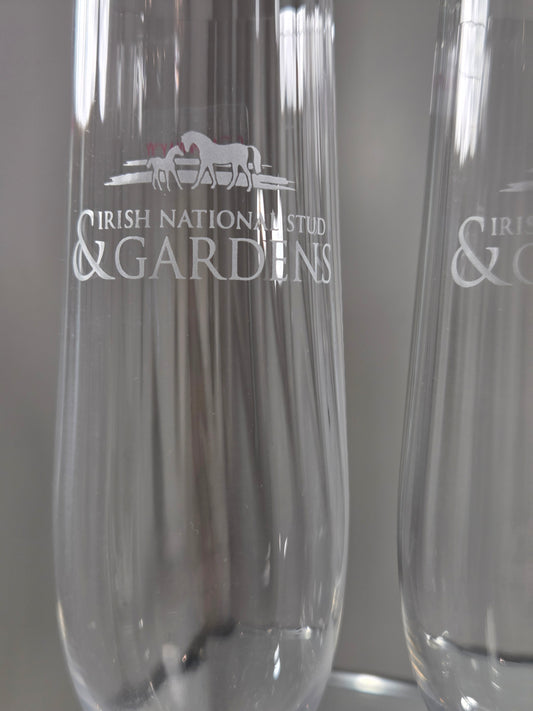 Irish National Stud Branded Champagne Flute Pair