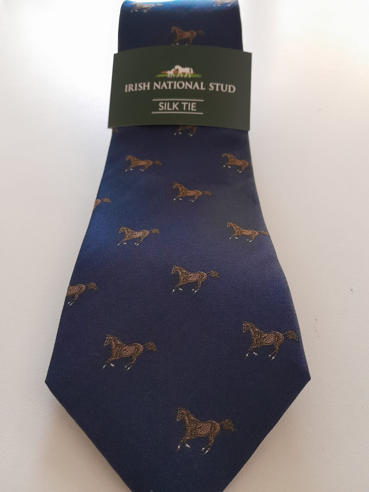 INS Navy Horse Silk Tie