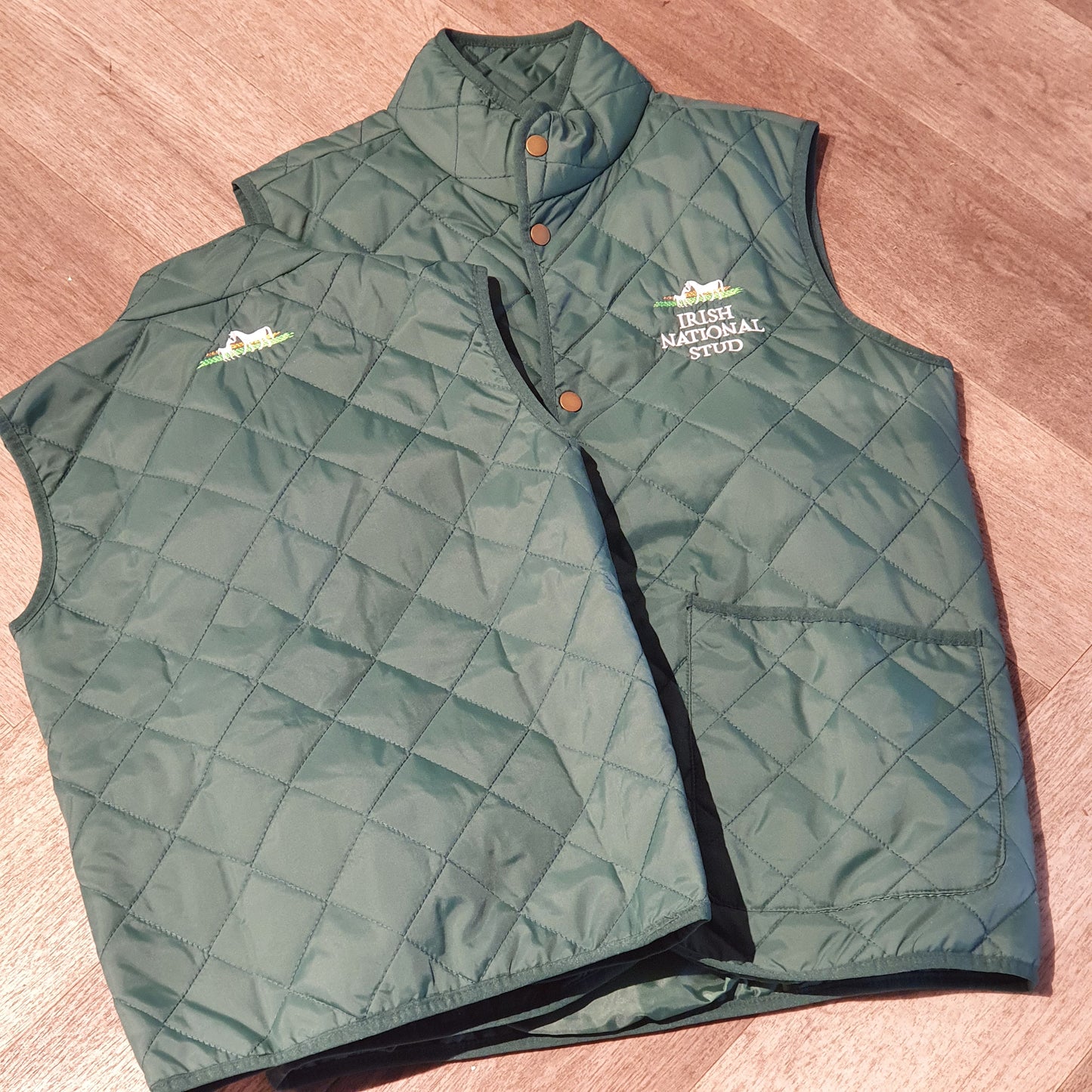 BOTTLE GREEN  INS QUILTED SLEEVELESS GILET