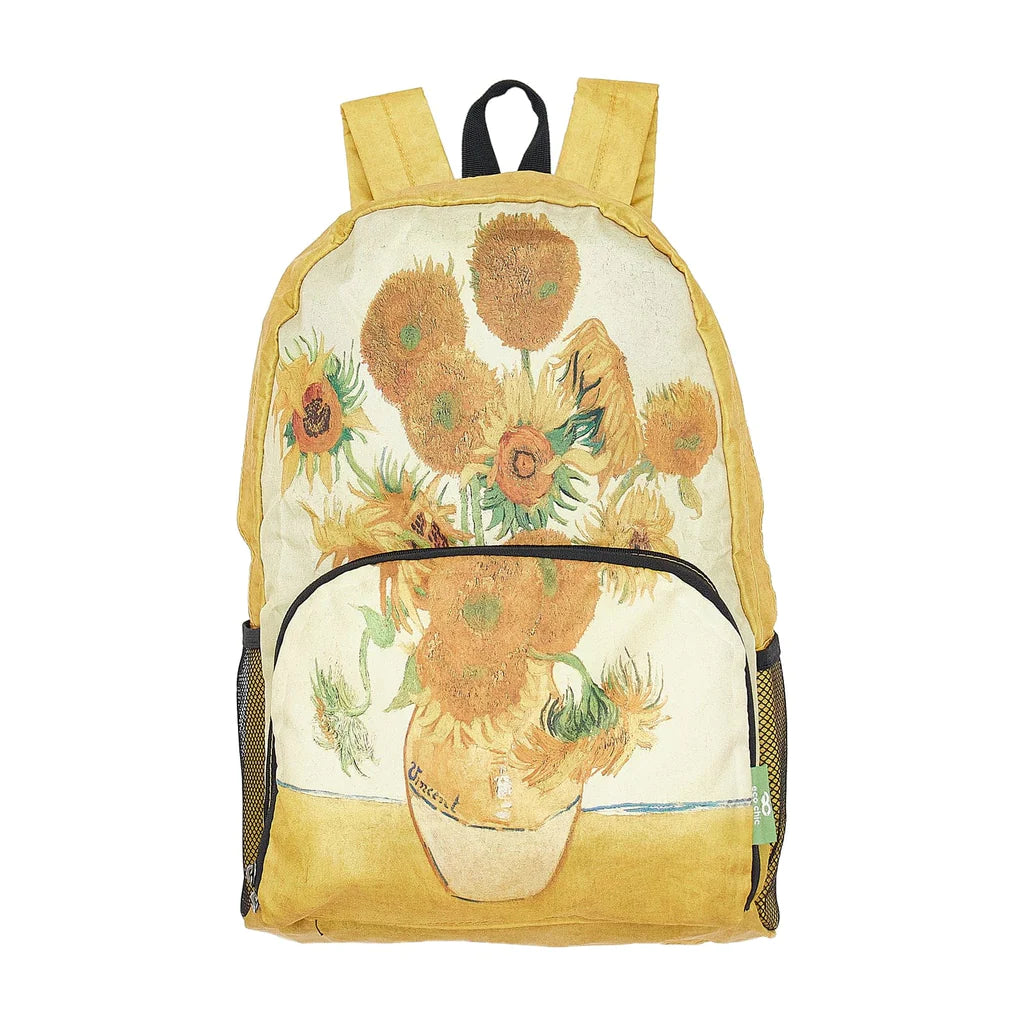 National Gallery Collection Foldable Backpack - Sunflowers by Vincent van Gogh